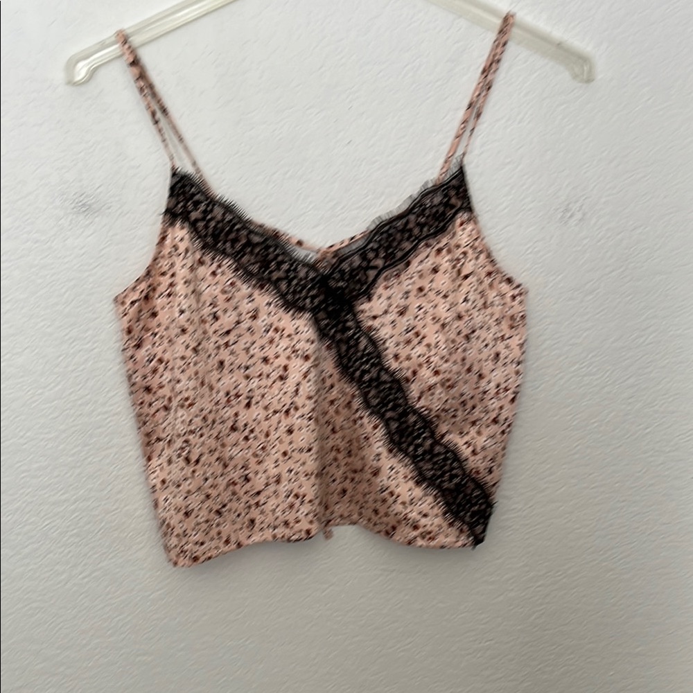 Leith Pink Asymmetrical Crop Camisole Sleeveless